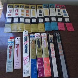 Lot 18 vintage 60s and 70s zippers